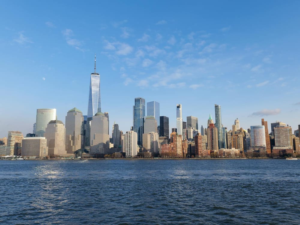 Lower Manhattan skyline across New York Harbor
